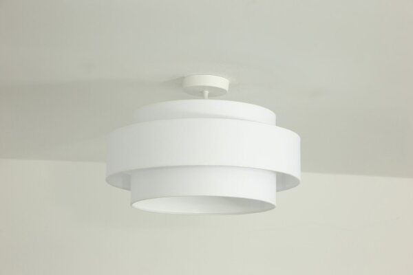 Deckenlampe blendarm Stoff Weiß E27 Ø40 cm gemütlich