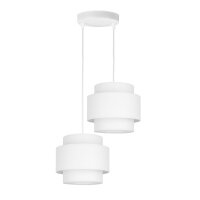 H&auml;ngelampe blendarm Stoff Wei&szlig; E27 &Oslash;30 cm wohnlich