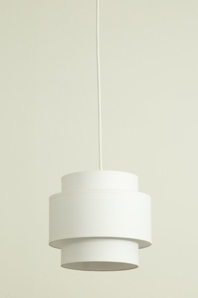 Hängelampe blendarm Stoff Weiß E27 Ø45 cm wohnlich