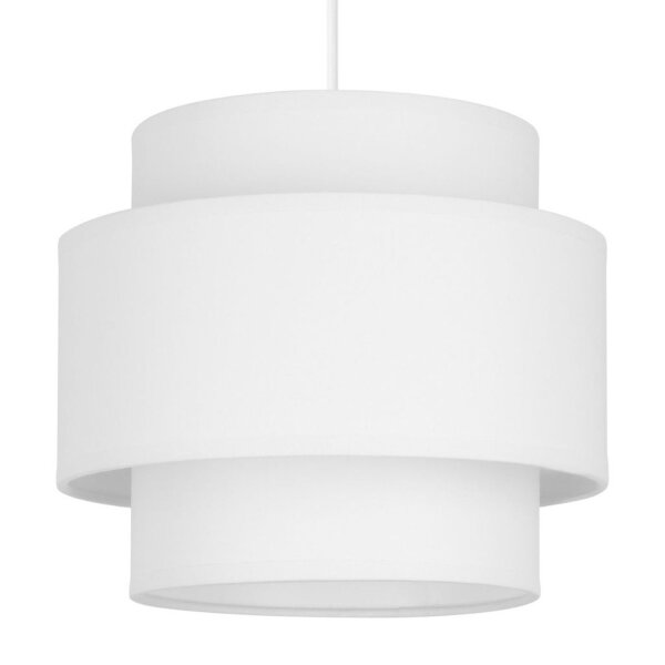 Hängelampe blendarm Stoff Weiß E27 Ø45 cm wohnlich