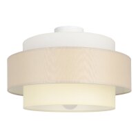 Deckenlampe Stoff Wei&szlig; Hellbeige E27 &Oslash;40 cm wohnlich