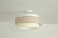 Deckenlampe Stoff Weiß Hellbeige E27 Ø40 cm...