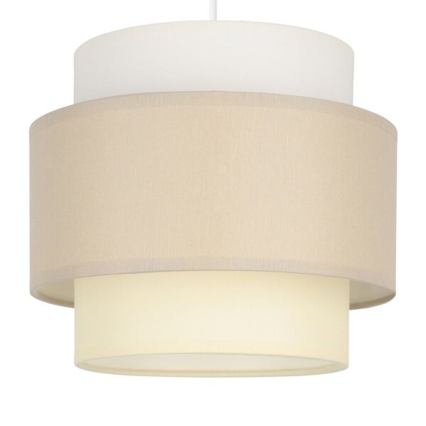 Pendelleuchte Stoff Weiß Hellbeige E27 Ø45 cm