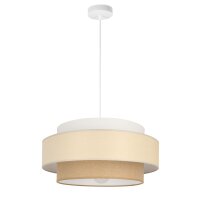 Pendelleuchte Stoff Weiß Sandfarben E27 Ø40 cm
