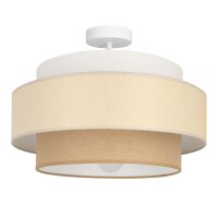 Deckenlampe Stoff Wei&szlig; Sandfarben E27 &Oslash;40 cm blendarm