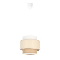 Pendelleuchte Stoff Weiß Sandfarben E27 Ø20 cm