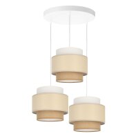 Pendelleuchte Stoff Weiß Sandfarben E27 Ø45 cm