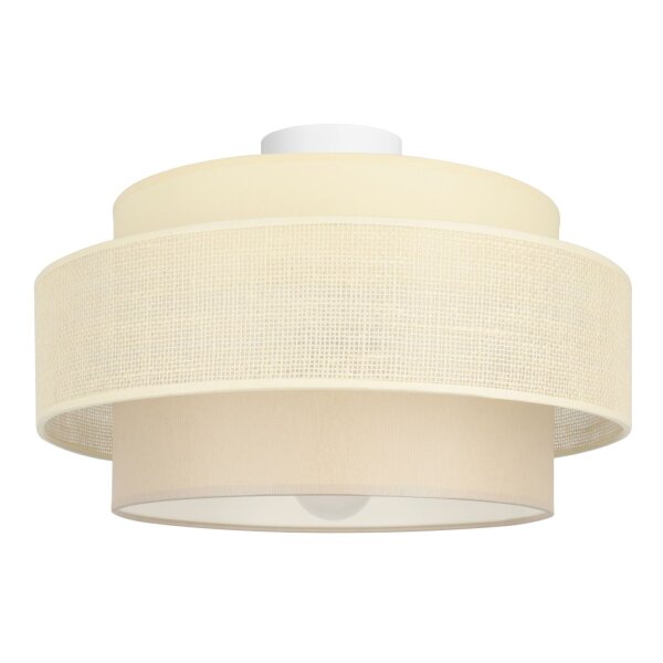 Deckenlampe Stoff Weiß Ecru E27 Ø40 cm gemütlich