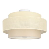 Deckenlampe Stoff Wei&szlig; Ecru E27 &Oslash;40 cm gem&uuml;tlich