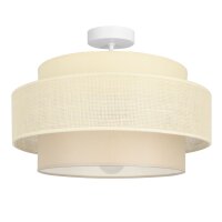 Deckenlampe Stoff Wei&szlig; Ecru E27 &Oslash;40 cm dekorativ