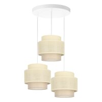 Pendelleuchte Stoff Wei&szlig; Ecru E27 &Oslash;45 cm gem&uuml;tlich