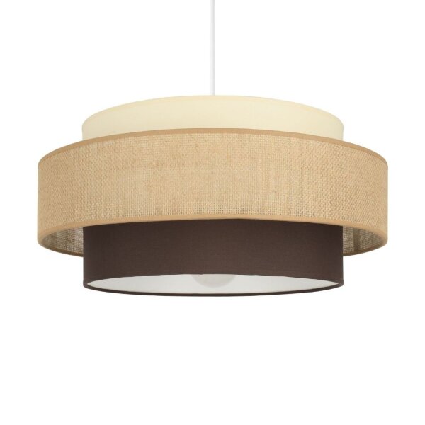 Deckenlampe Stoffschirm Weiß Ecru E27 Ø40 cm wohnlich