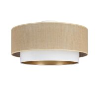 Deckenlampe Stoff Jute Weiß Beige E27 Ø45 cm...