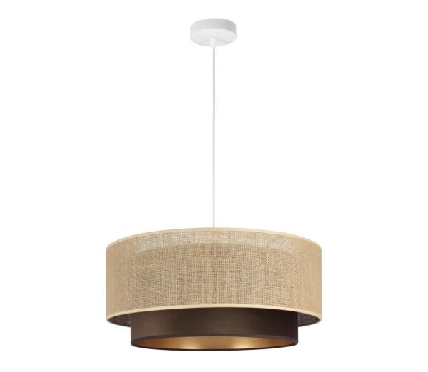 Pendelleuchte Stoff Jute Weiß E27 Ø45 cm gemütlich
