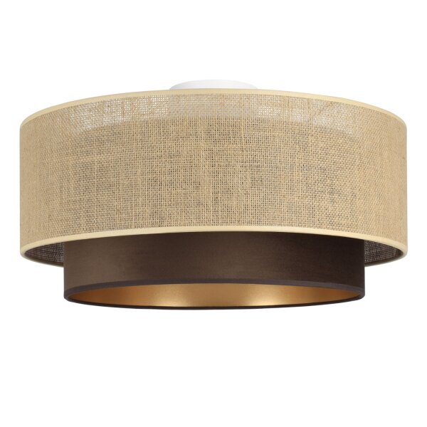 Deckenlampe Stoff Jute Schwarz E27 Ø45 cm wohnlich