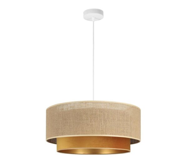 Pendelleuchte Stoff Jute Weiß E27 Ø45 cm dekorativ