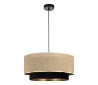 Pendelleuchte Stoff Jute Schwarz E27 Ø45 cm wohnlich