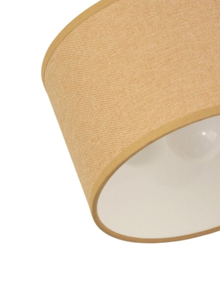 Deckenspot schwenkbar Stoff Weiß Dunkelsand E27 L:18 cm