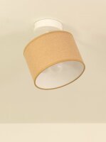 Deckenspot schwenkbar Stoff Wei&szlig; Dunkelsand E27 L:18 cm