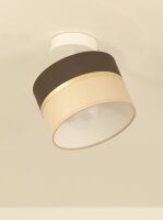 Deckenspot flexibel Stoff Braun Ecru E27 L:18 cm