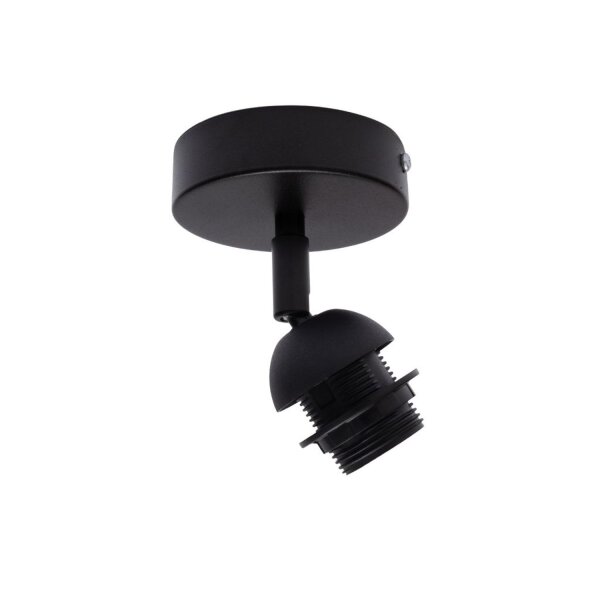 Deckenspot schwenkbar Stoff Schwarz Gold E27 L:18 cm