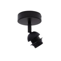Deckenspot schwenkbar Stoff Schwarz Gold E27 L:18 cm