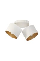 Deckenspot schwenkbar Stoff Weiß Gold E27 L:45 cm