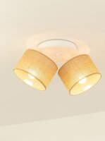 Deckenspot verstellbar Stoff Weiß Beige E27 L:45 cm
