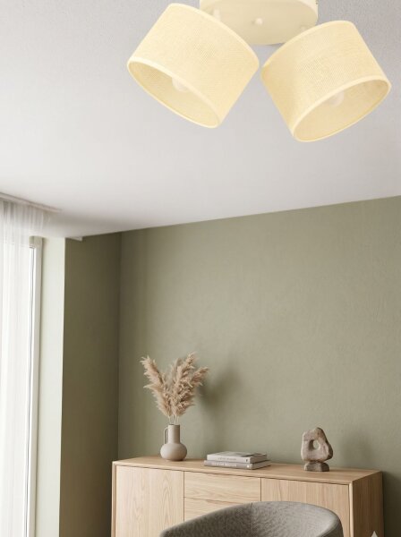 Deckenspot flexibel Stoff Weiß Creme E27 L:45 cm