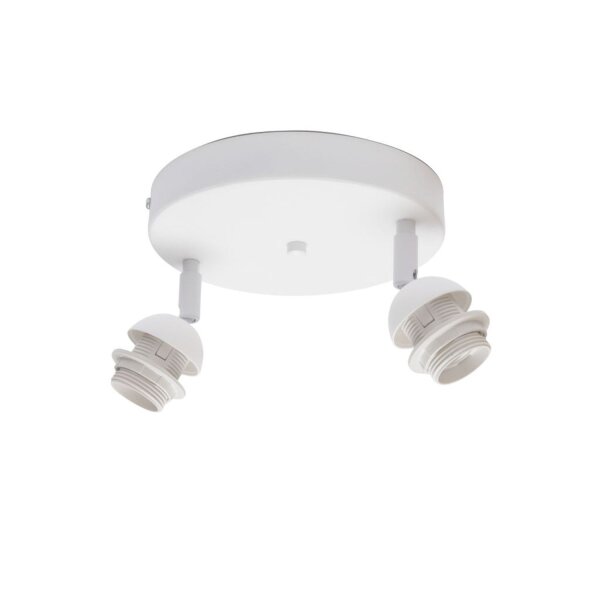 Deckenspot schwenkbar Stoff Weiß Dunkelsand E27 L:45 cm