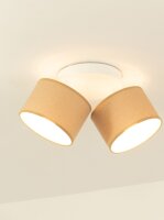 Deckenspot schwenkbar Stoff Weiß Dunkelsand E27...