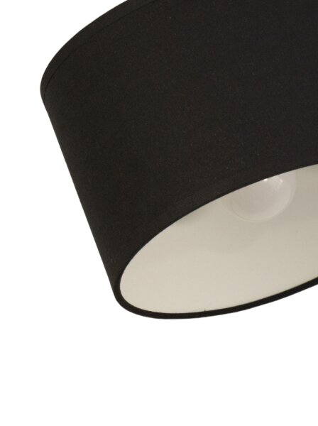 Deckenspot verstellbar Stoff Schwarz Weiß E27 L:45 cm