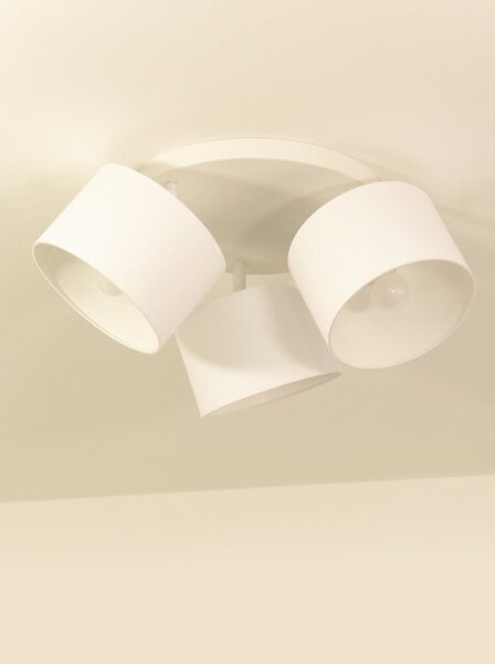 Deckenspot schwenkbar Stoff Weiß E27 L:45 cm blendarm