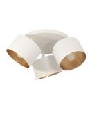 Deckenspot flexibel Stoff Weiß Gold E27 L:45 cm
