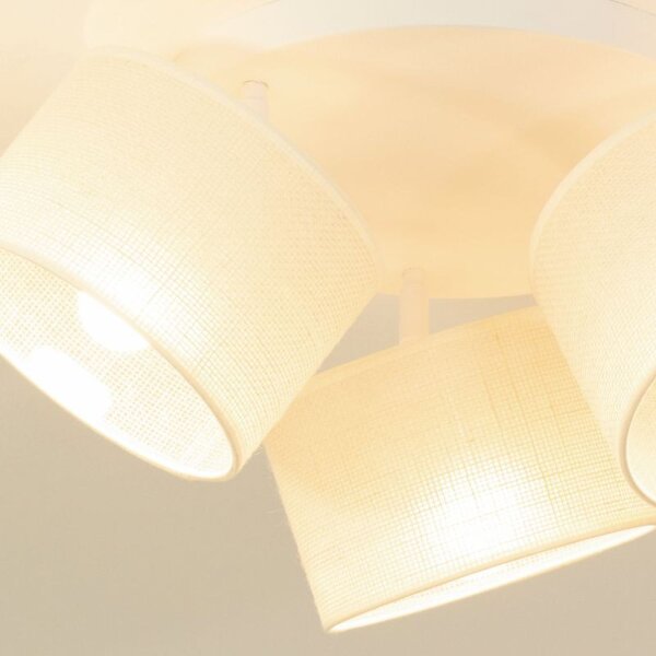 Deckenspot flexibel Stoff Creme Weiß E27 L:45 cm