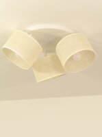 Deckenspot flexibel Stoff Creme Weiß E27 L:45 cm
