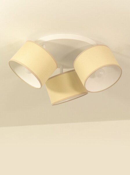 Deckenspot verstellbar Stoff Weiß Hellsand E27 L:45 cm