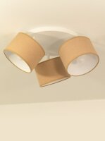Deckenspot schwenkbar Stoff Dunkelsand Wei&szlig; E27 L:45 cm
