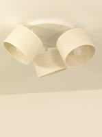 Deckenstrahler verstellbar Stoff Wei&szlig; E27 L:45 cm