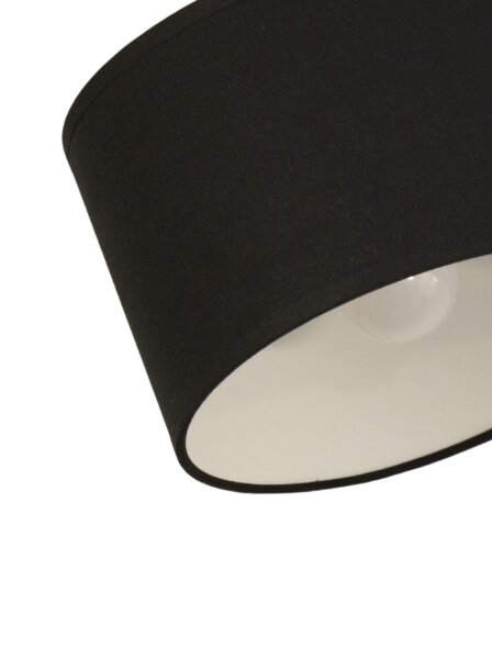 Deckenspot schwenkbar Stoff Schwarz Weiß E27 L:45 cm