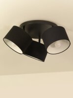 Deckenspot schwenkbar Stoff Schwarz Weiß E27 L:45 cm