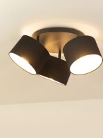 Deckenspot schwenkbar Stoff Schwarz Weiß E27 L:45 cm