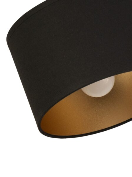 Deckenspot flexibel Stoff Schwarz Gold E27 L:45 cm