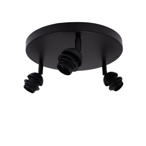 Deckenspot flexibel Stoff Schwarz Gold E27 L:45 cm