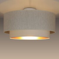Deckenlampe blendarm Samt Wei&szlig; Gold E27 &Oslash;45 cm