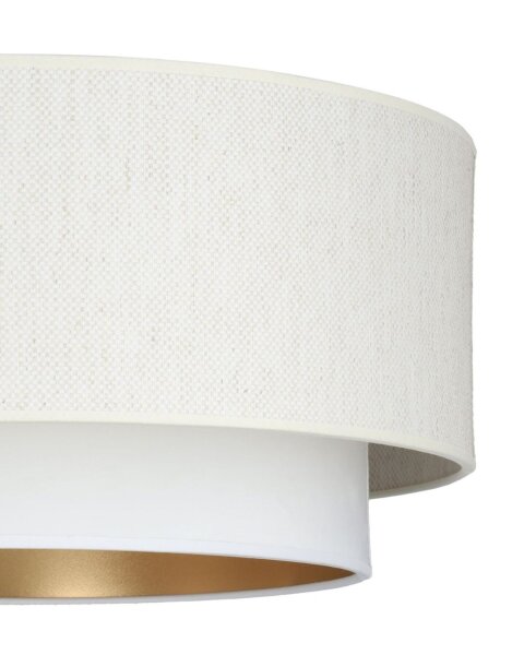 Deckenlampe Samt Weiß Gold E27 Ø45 cm gemütlich