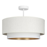Deckenlampe Samt Wei&szlig; Gold E27 &Oslash;45 cm gem&uuml;tlich