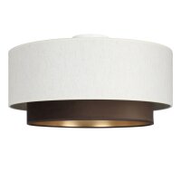 Deckenlampe Stoff Wei&szlig; Braun Gold E27 &Oslash;45 cm wohnlich