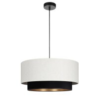 Pendelleuchte Stoff Schwarz Weiß E27 Ø45 cm...