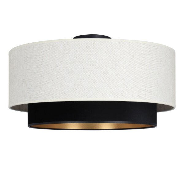 Deckenlampe Samt Schwarz Weiß E27 Ø45 cm gemütlich